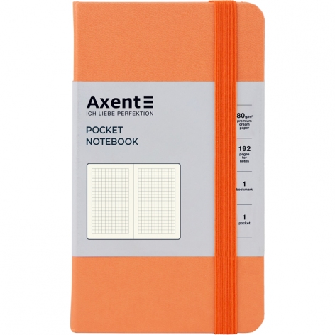 Записная книга Partner А6-(95х140мм) на 96 листов кремовый блок в клетку Axent 8301-42-A персиковая