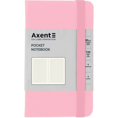 Записная книга Partner А6-(95х140мм) на 96 листов кремовый блок в клетку Axent 8301-49-A светло розовая