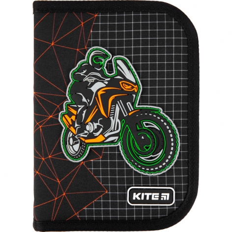 Пенал без наповнення Kite Education Motocross K21-622-2, 1 відділення, 2 відворота
