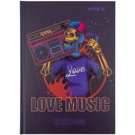 Щоденник шкільний KITE k21-262-2 тверда палітурка, Love music