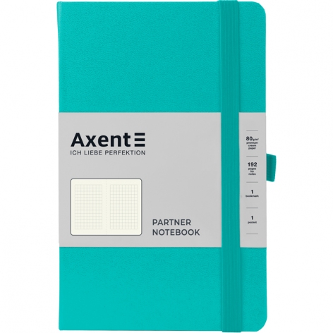 Записна книжка Partner А5-(125х195мм) на 96 арк. кремовий блок в клітинку Axent 8201-16-A бірюзова
