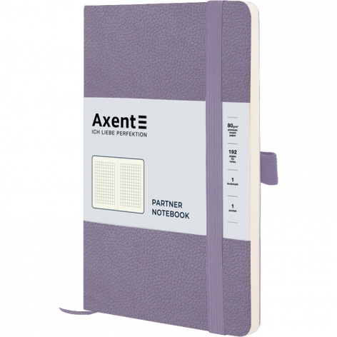 Записная книга Partner Soft Skin А5-(125х195мм) на 96 листов кремовый блок в клетку Axent 8616-36-a сиреневая