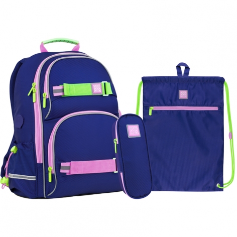 Набор рюкзак + пенал + сумка для обуви Kite WK 702 светло-синий set_wk22-702m-1