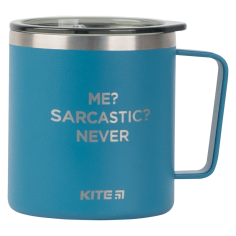 Термокружка 400 мл, Kite k22-379-02-1 синя Me Sarcastic Never