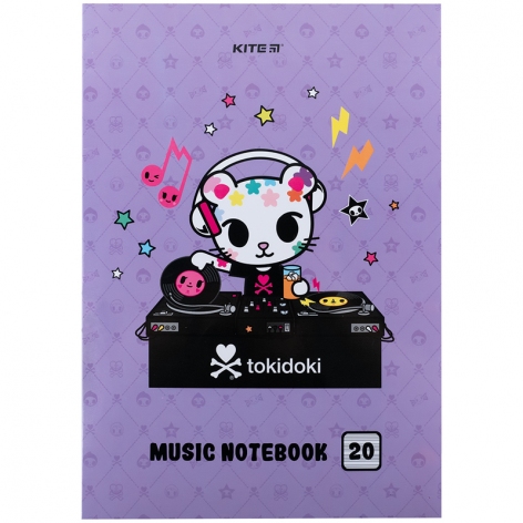 Зошит для нот А4, 20 л, Tokidoki Kite tk24-404