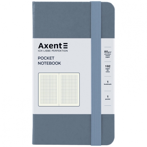 Записна книжка Partner А6-(95х140мм) на 96 арк. кремовий блок в клітинку Axent 8301-62-a сірий