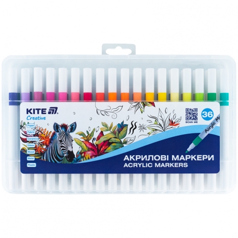 Маркери акрилові, набір 36 кольорівCreative Kite k-1158