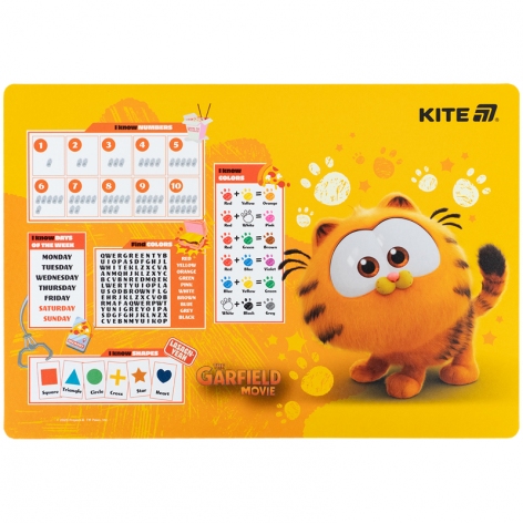Підложка поліпропіленова настільна для писання, 42,5x29см, PP Garfield Kite gf25-207
