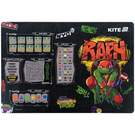 Підложка поліпропіленова настільна для писання, 42,5x29см, PP Ninjia Turtles Kite nt25-207