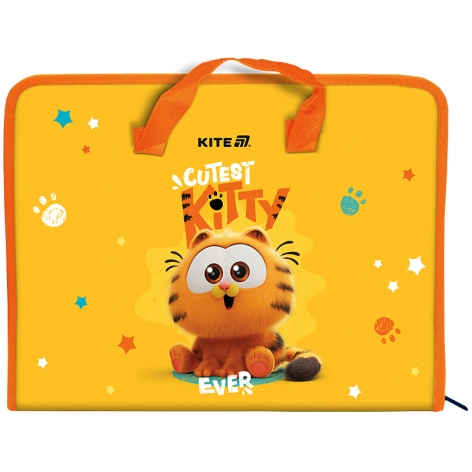 Папка-портфель на блискавці з ручками на одне відділення A4, Garfield Kite gf25-202