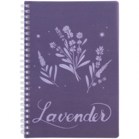 Блокнот на пружині, А5 на 80 арк. в клітинку в пластиковій обкладинці  Lavender 4 Axent 8033-4-a