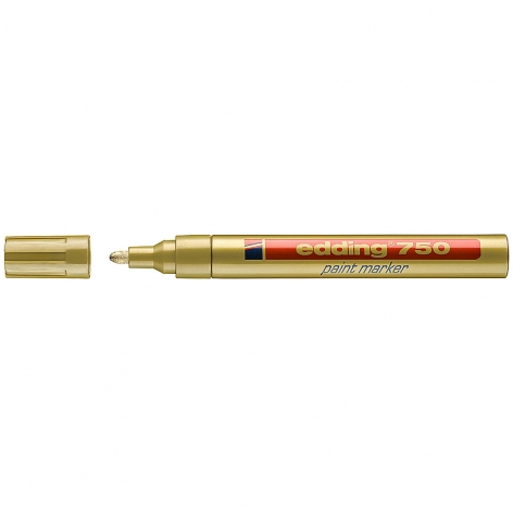 Маркер лаковий 2-4 мм, конусний письмовий вузол, золотий, Edding Paint e-750/53