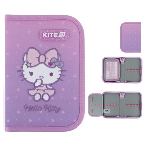 Пенал на одне відділення з відворотом без наповнення Hello Kitty Kite hk25-621-1