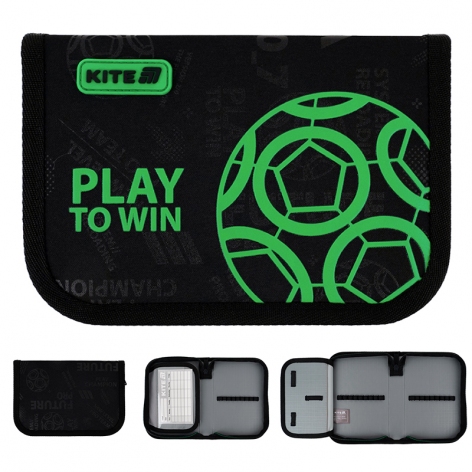 Пенал на одне відділення з відворотом без наповнення Play&Win Kite k25-621-2