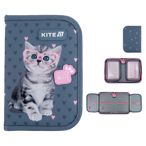 Пенал на одне відділення з двома відворотами без наповнення Studio Pets-1 Kite sp25-622-1
