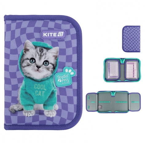 Пенал на одне відділення з двома відворотами без наповнення Studio Pets-2 Kite sp25-622-2