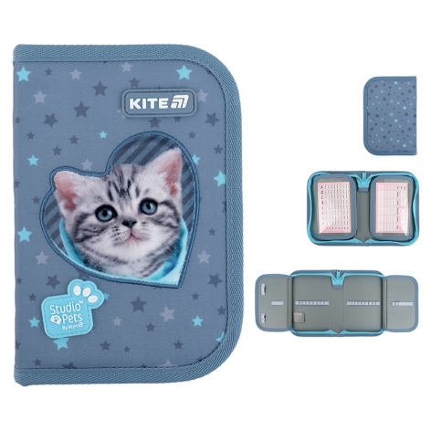 Пенал на одне відділення з двома відворотами без наповнення Studio Pets-3 Kite sp25-622-3