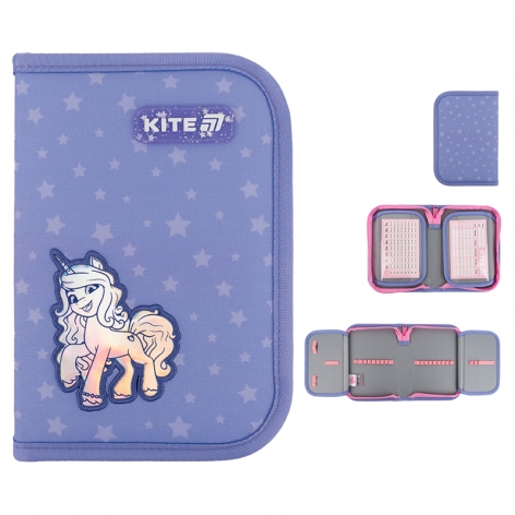 Пенал на одне відділення з двома відворотами без наповнення Little Pony Kite lp25-622