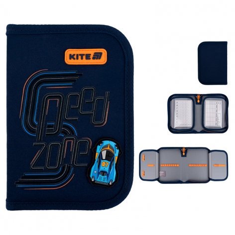 Пенал на одне відділення з двома відворотами без наповнення Speed Zone Kite k25-622-4