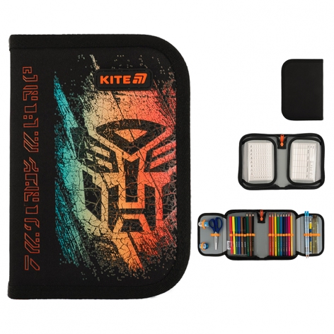 Пенал на одне відділення з двома відворотами з наповненням Transformers Kite tf25-622h