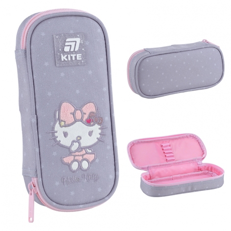 Пенал на блискавці без наповнення на одне відділення Hello Kitty-1 Kite hk25-662-1
