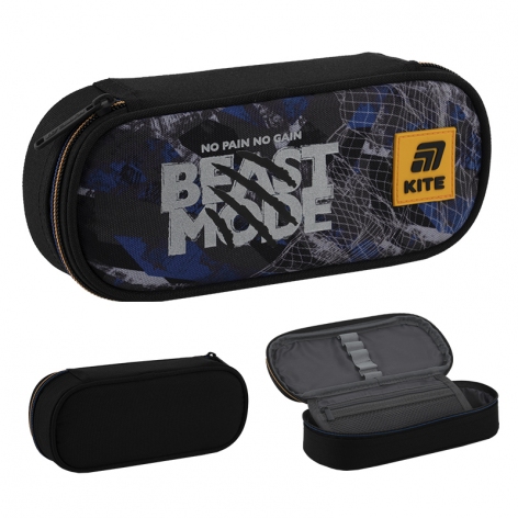 Пенал на одне відділення з органайзером без наповнення Beast mode Kite k25-599-8