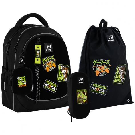 Набір рюкзак + пенал + сумка для взуття Gaming Mode Kite set_k25-700m-5