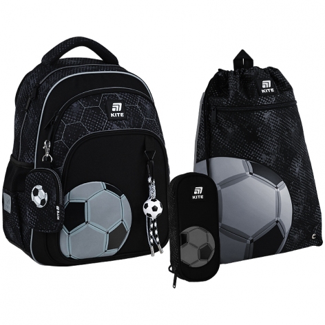 Набір рюкзак + пенал + сумка для взуття Football Kite set_k25-763m-2