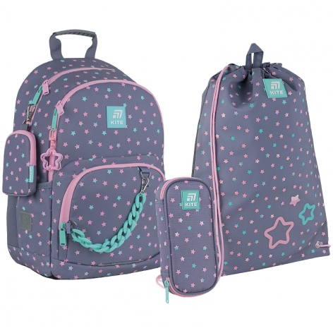 Набір рюкзак + пенал + сумка для взуття Kawaii Star Kite set_k25-585m-2