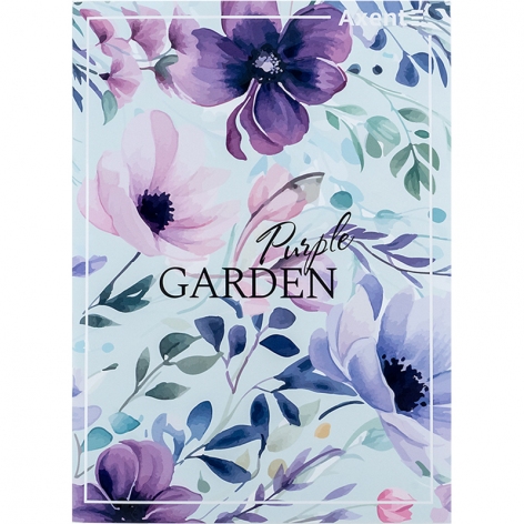 Зошит А4 картонна обкладинка, 96 арк., клітинка, Purple Garden Axent 4782-6-a