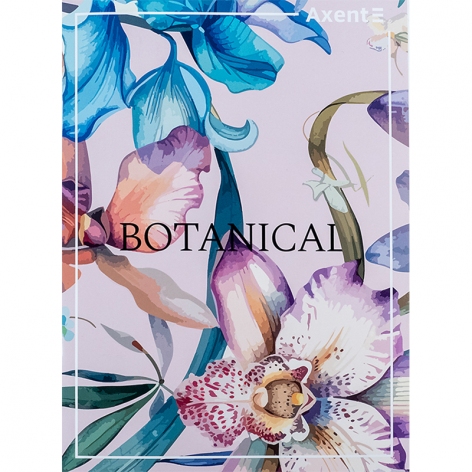 Зошит А4 картонна обкладинка, 96 арк., клітинка, Botanical Axent 4782-8-a