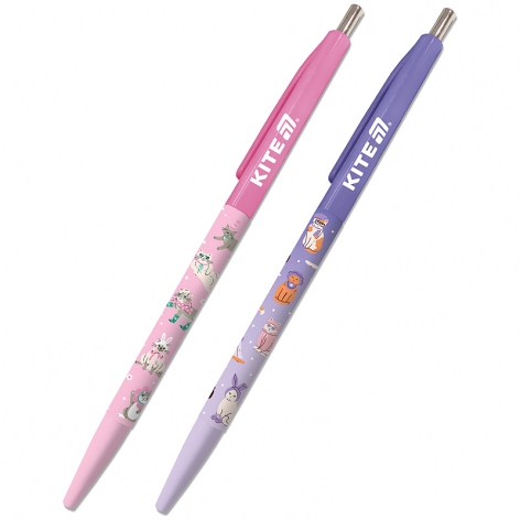 Ручка кулькова автоматична 0,5 мм Fashion Cat KITE k25-361-1 синя