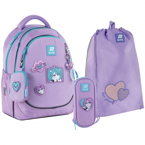 Набір рюкзак + пенал + сумка для взуття Kawaii Love Kite set_k25-700m-6
