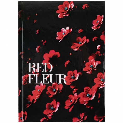 Записна книжка А5, 96 арк. в клітинку в твердій обкладинці Red fleur Axent 8459-3-a