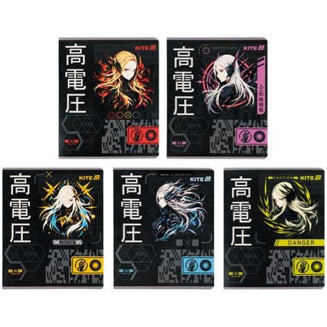 Зошит B5, учнівський на скобі, 24 л. лінія Anime KITE k25-239
