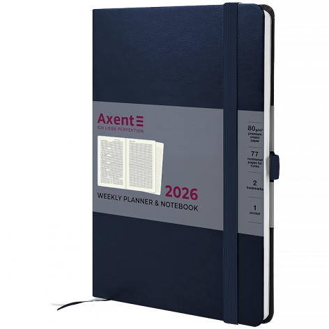 Щотижневик датований 2026 Prime Strong, 145*210, синій AXENT 8507-26-02-a