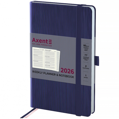 Щотижневик датований 2026 Partner Lines, 125*195, темно-синій AXENT 8515-26-02-a