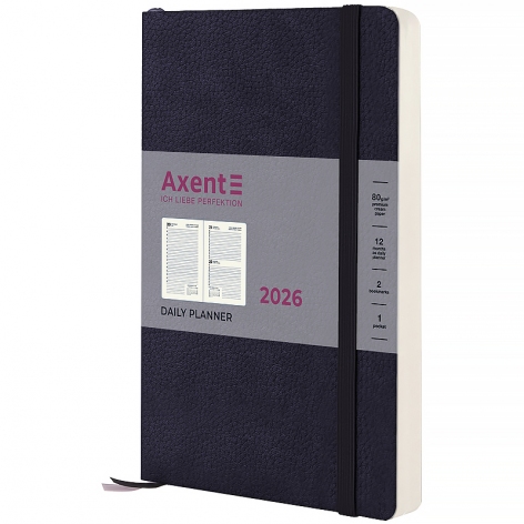 Щоденник датований 2026 Partner Soft Skin, 145*210, синій AXENT 8810-26-02-a