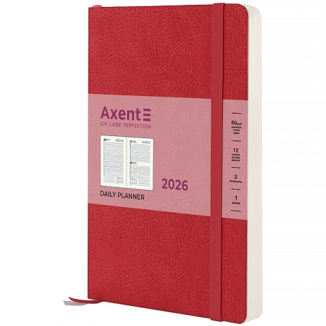 Щоденник датований 2026 Partner Soft Skin, 145*210, червоний AXENT 8810-26-06-a