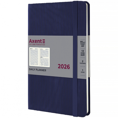 Щоденник датований 2026 Partner Lines, 145*210, синій AXENT 8815-26-02-a
