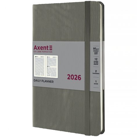 Щоденник датований 2026 Partner Lines, 145*210, сірий AXENT 8815-26-03-a