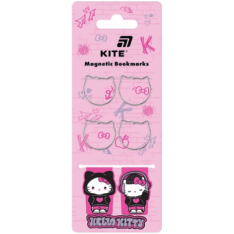 Набор магнитных закладок с фигурными скрепками Hello Kitty KITE hk26-495