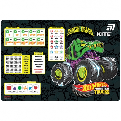 Подложка настольная полипропиленовая для письма 42,5 x 29 см Hot Wheels KITE hw26-207-2