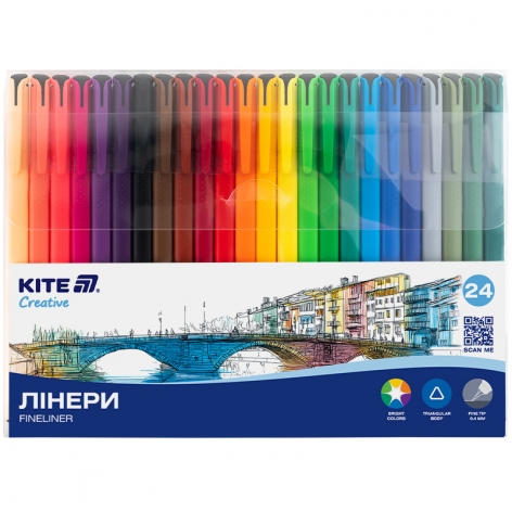Комплект лайнеров 24 цвета 0,4 мм Creative KITE k-1165