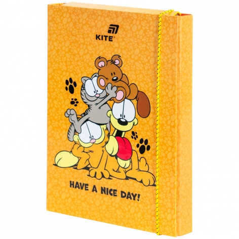 Папка картонна для тетрадей с фиксацией на резинку B5+ (175 х 245 х 25 мм) Garfield KITE gf26-210