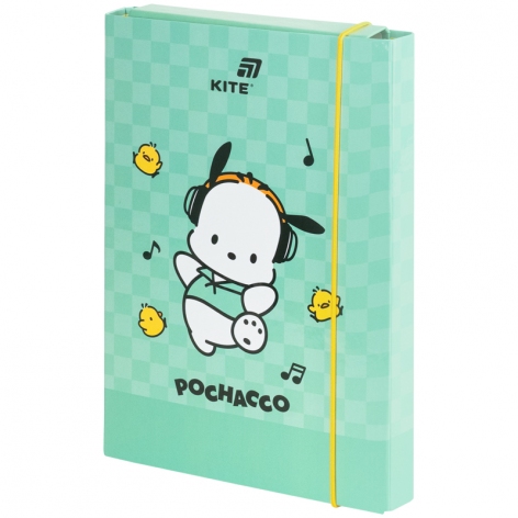 Папка картонна для тетрадей с фиксацией на резинку B5+ (175 х 245 х 25 мм) Pochacco KITE pc26-210