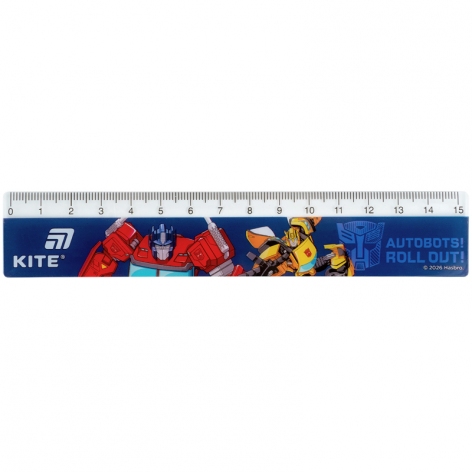 Линейка пластиковая 15см Transformers KITE tf26-090