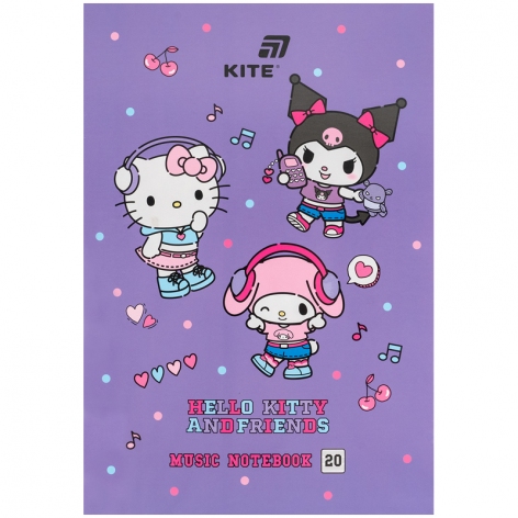 Тетрадь для нот А4 на 20 листов Hello Kitty KITE hk26-404