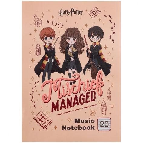 Тетрадь для нот А4 на 20 листов Harry Potter KITE hp26-404