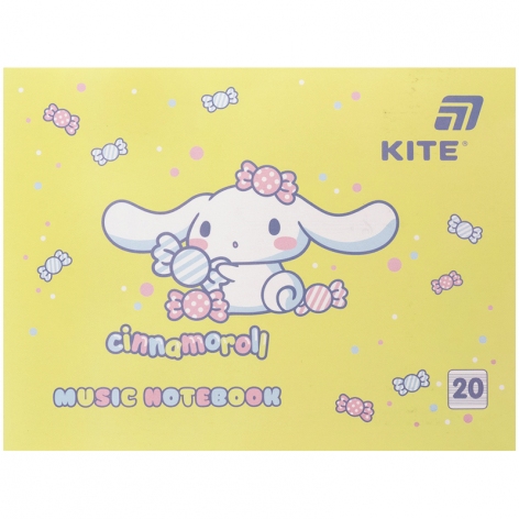 Тетрадь для нот А5 на 20 листов Cinnamoroll KITE cr26-405